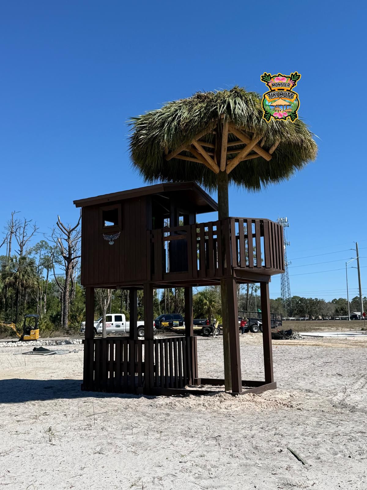 Single post tiki hut umbrella — waterfront 2
